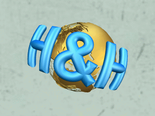 Weltkugel 3D H&H blau